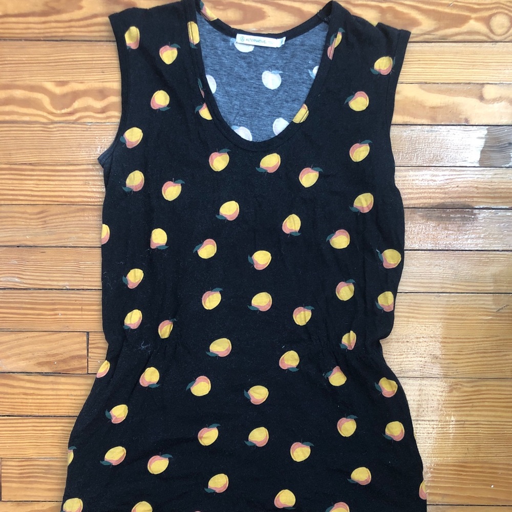 Black patterned T-shirt dress